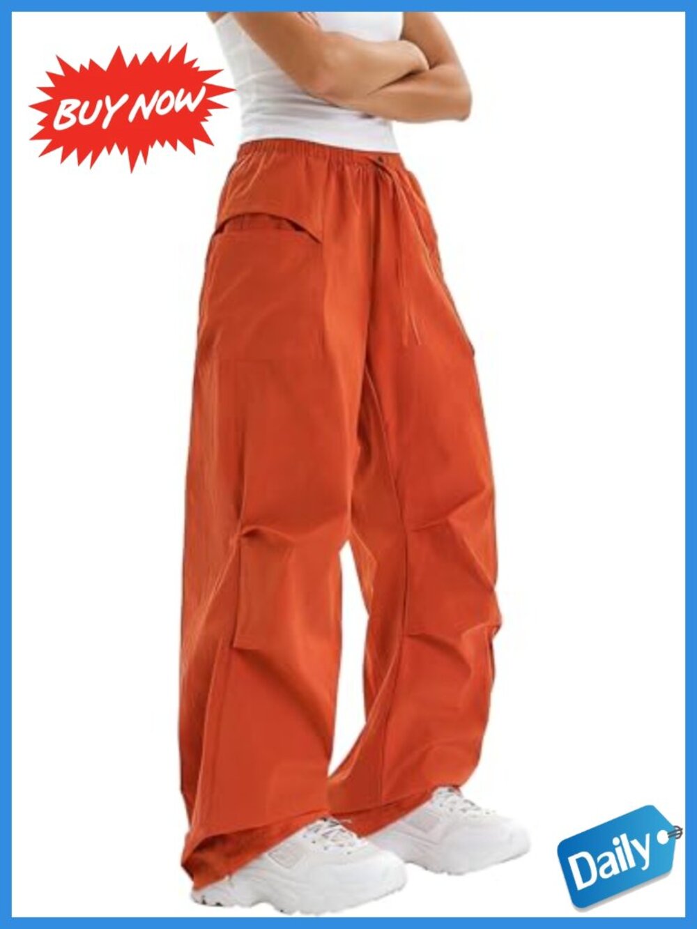 Women's Quick Dry Cargo Baggy Wide Leg Parachute Hiking Pants